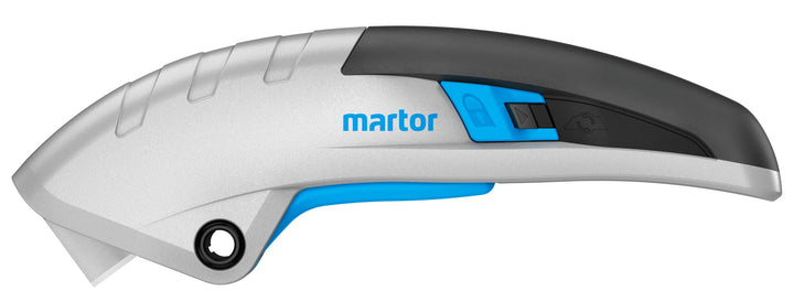 MARTOR Sicherheitsmesser mit Klingeneinzug, SECUPRO MARTEGO, Profi Cuttermesser, Aluminium, Rechts-