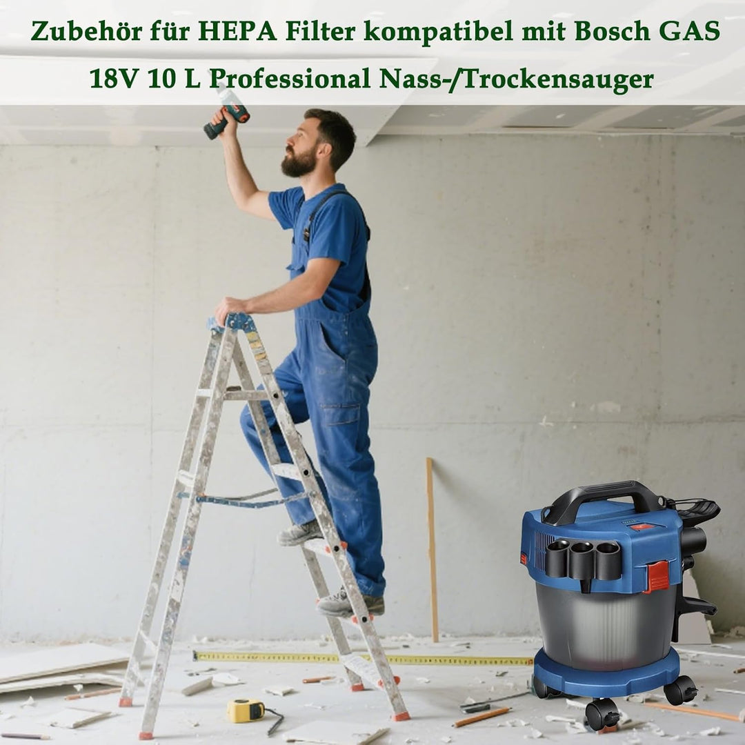GAS 18V-10 HEPA Filter Zubehör für Bosch Nass-/Trockensauger GAS 18V 10 L Professional Akku Staubsau