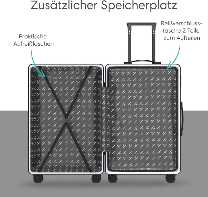 Voyagoux Kofferset 2 teilig - 39L &amp; 113L, Hartschalenkoffer Set, TSA-Schloss, ABS, 4X 360° Rollen, R