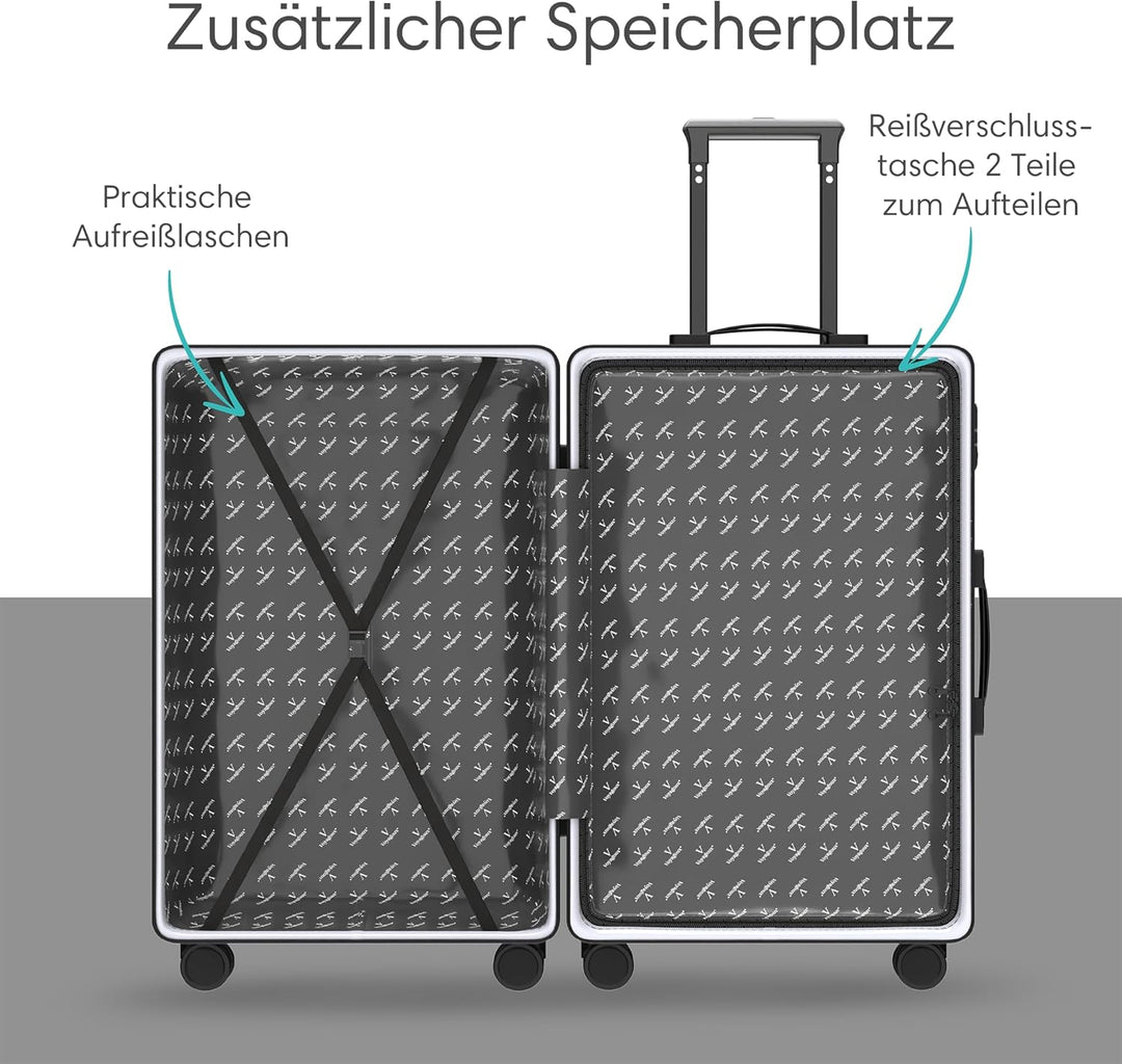Voyagoux Koffer handgepäck - 113L, Hartschalenkoffer gross, TSA-Schloss, ABS, 4X 360° Rollen, Robust