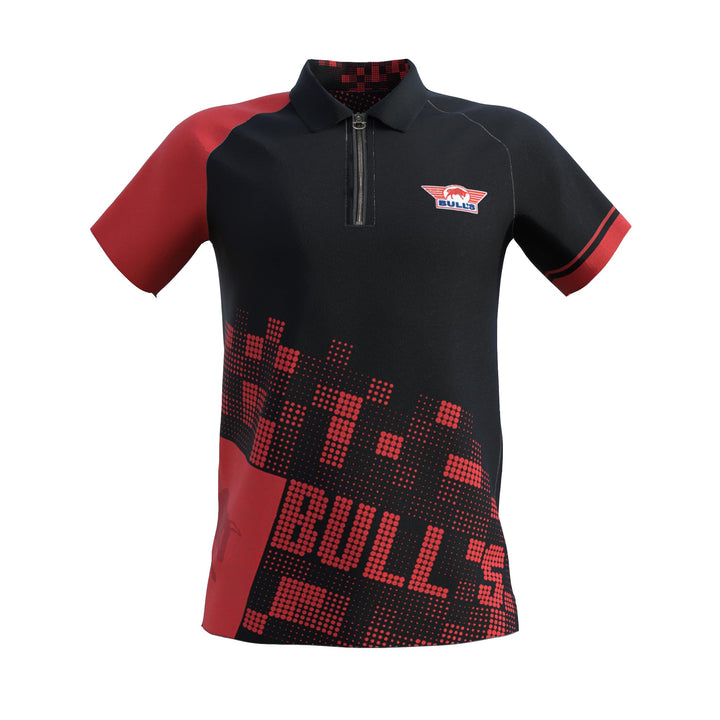 Das Schlichte Schwarze Dart-Poloshirt von Bull | 100% Polyester | ist strapazierfähig und bequem, wä