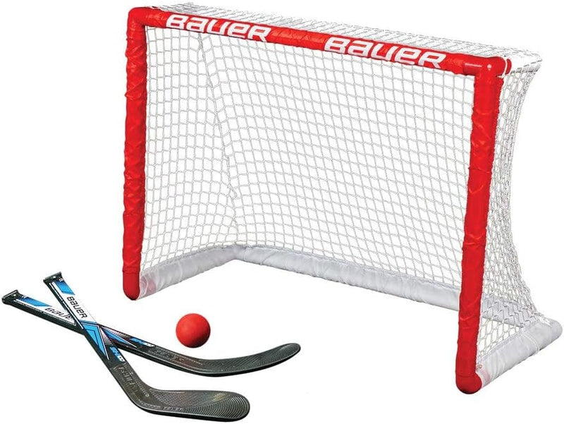 BAUER - Knee Hockey Tor Set inkl. Sticks & Ball I Outdoor-/Indoor Tor I Inline-Hockey I Tor für Hock