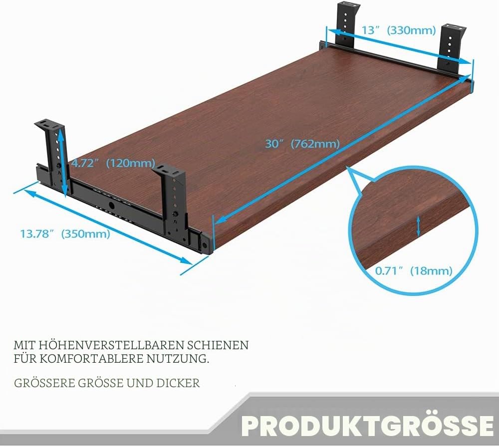FRMSAET Möbelzubehör Büroproduktanzüge Hardware 53 cm / 60 cm / 76 cm Tastatur Schubladenfach Holzha