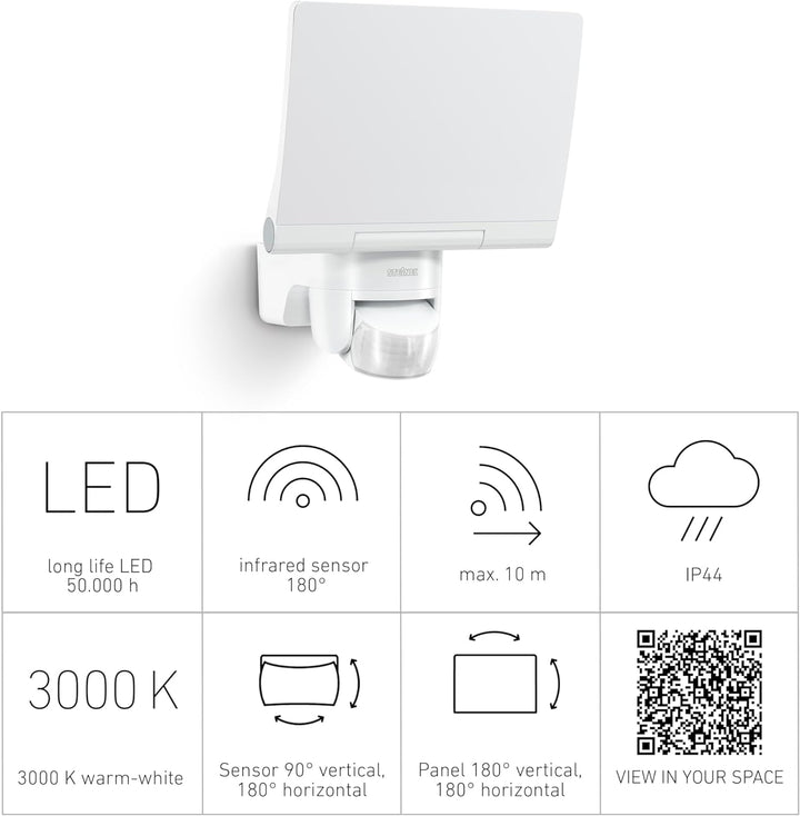 Steinel LED-Strahler XLED Home 2 XL S weiss, 2124 lm, 180° Bewegungsmelder, 19,3 W, voll schwenkbar,