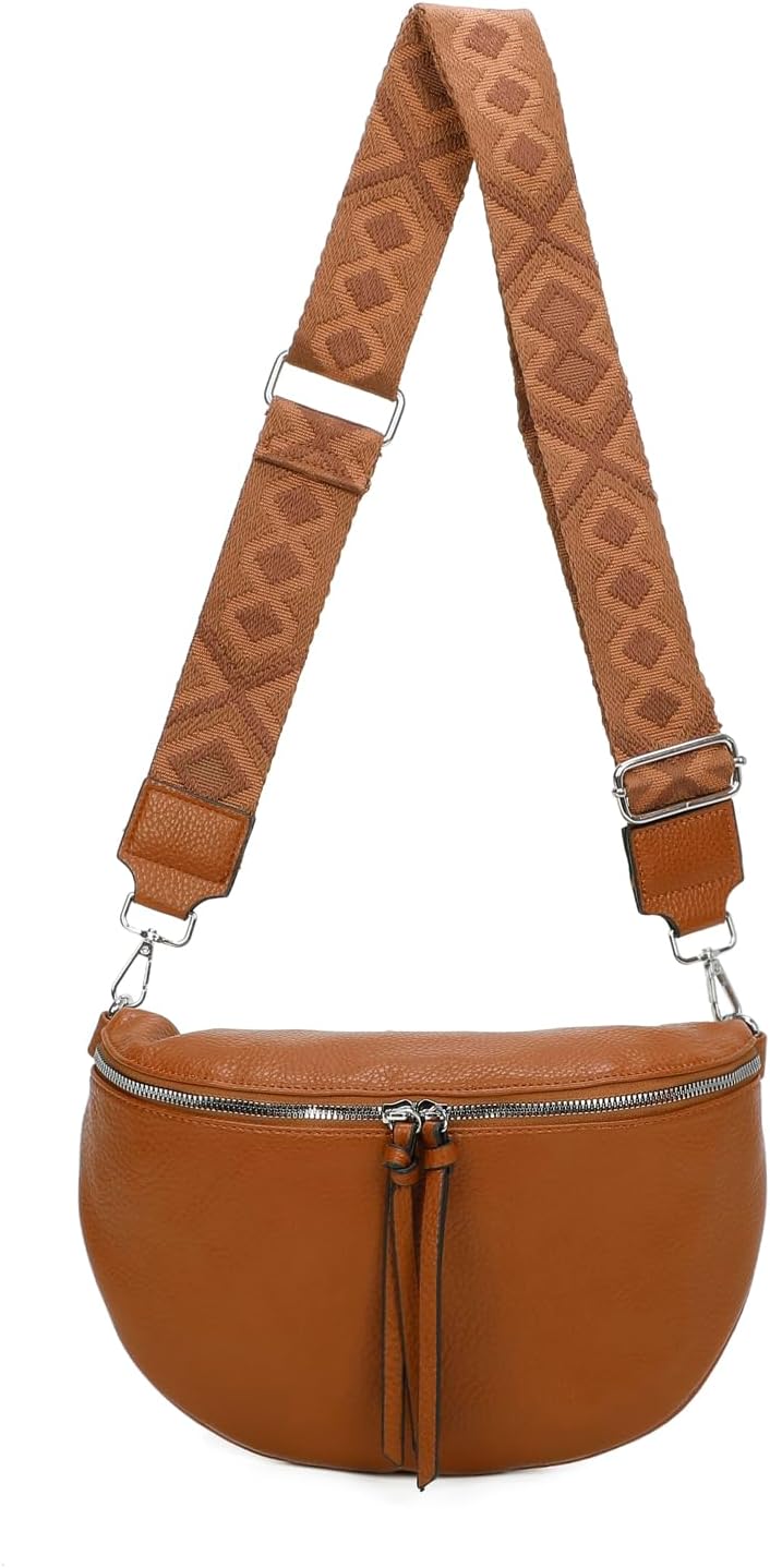 ITALYSHOP24 OBC Damen Tasche Gürteltasche Crossbody Hüfttasche Bauchtasche Umhängetasche Cross-Over