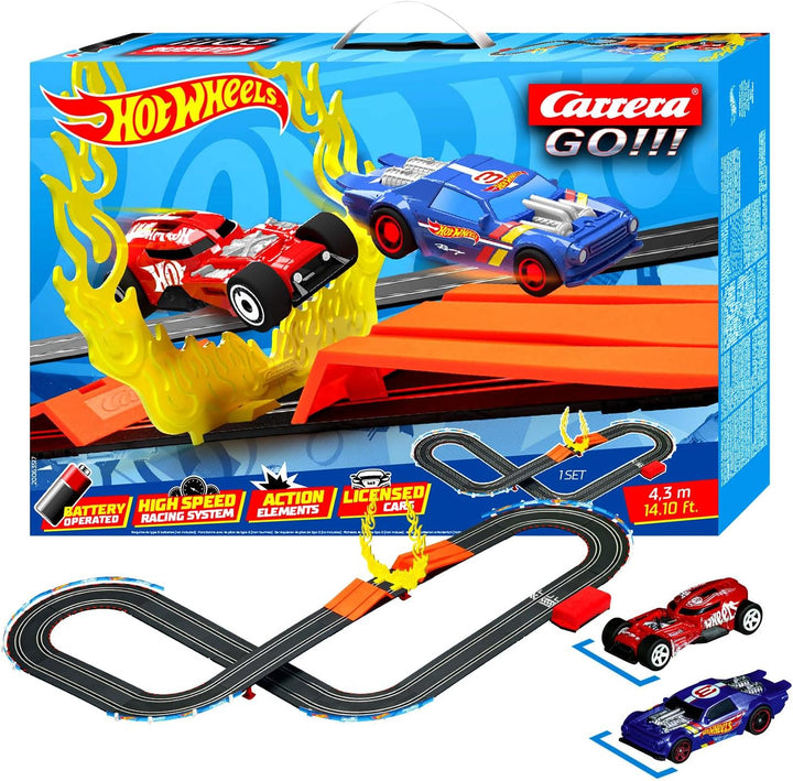 Carrera Go!!! Hot Wheels™ Rennbahn Set | Feurige Rennaction | Duell Night Shifter™ & HW50 Concept™ |