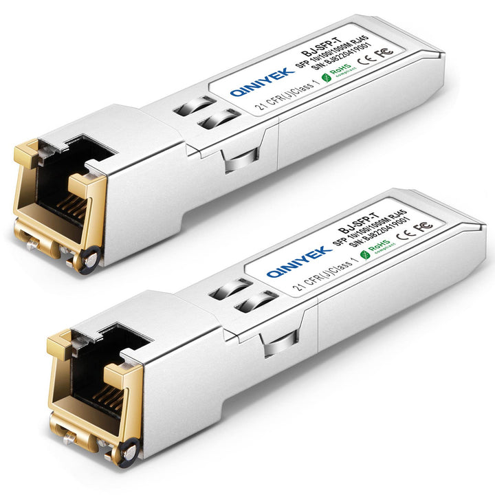 [2Pack] QINIYEK 1.25G SFP auf RJ45 Module, 10/100/1000BASE-T Kupfer SFP Transceiver für Cisco GLC-T/