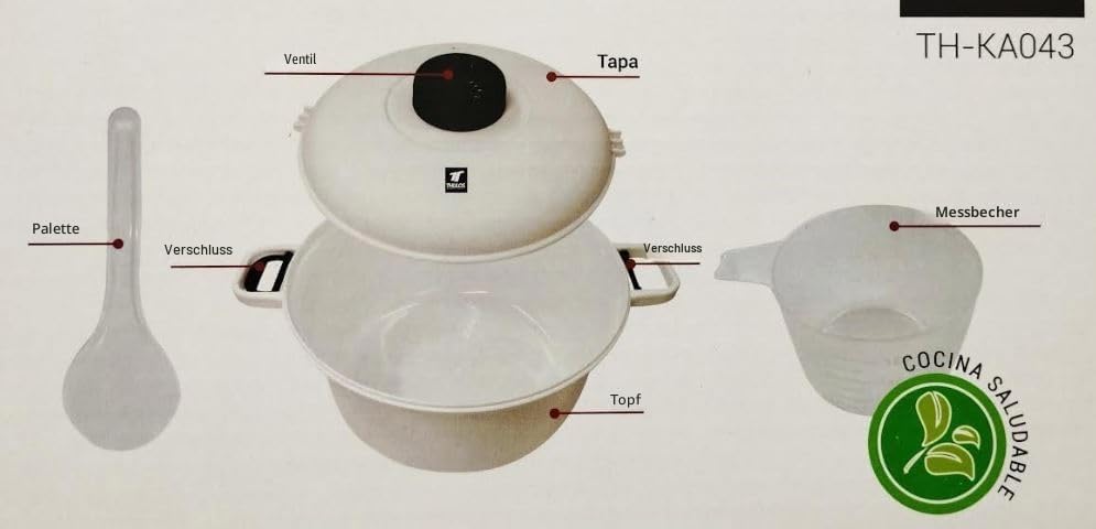 Suinga Mikrowellen-Schnellkochtopf 2,8 L – Gesundes und Schnelles Kochen mit Dampfauslass, Dichtem V