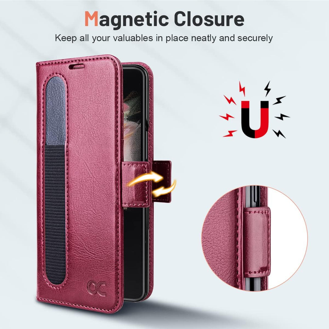 OCASE Hülle Samsung Galaxy Z Fold 4 5G Handyhülle mit [S Pen Halter] [Vorderseite Displayschutz] [Pr