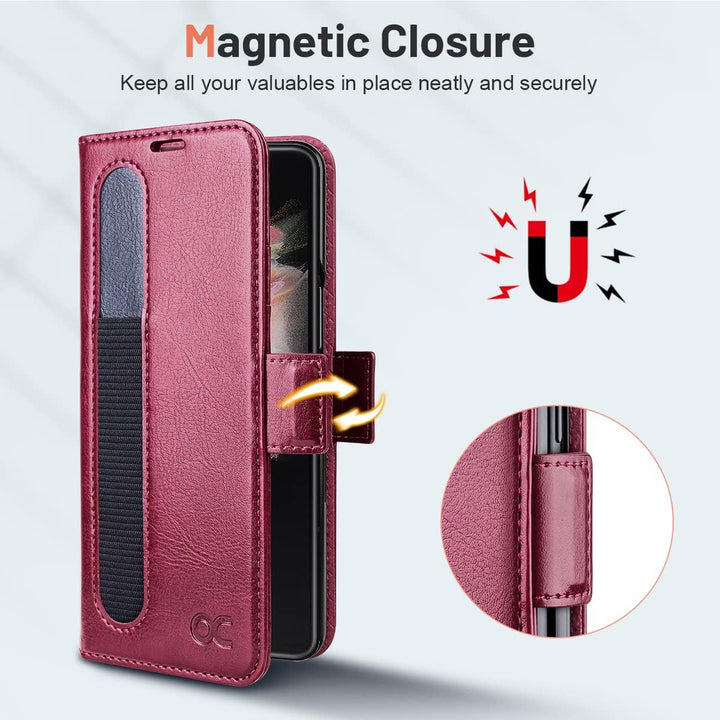 OCASE Hülle Samsung Galaxy Z Fold 4 5G Handyhülle mit [S Pen Halter] [Vorderseite Displayschutz] [Pr