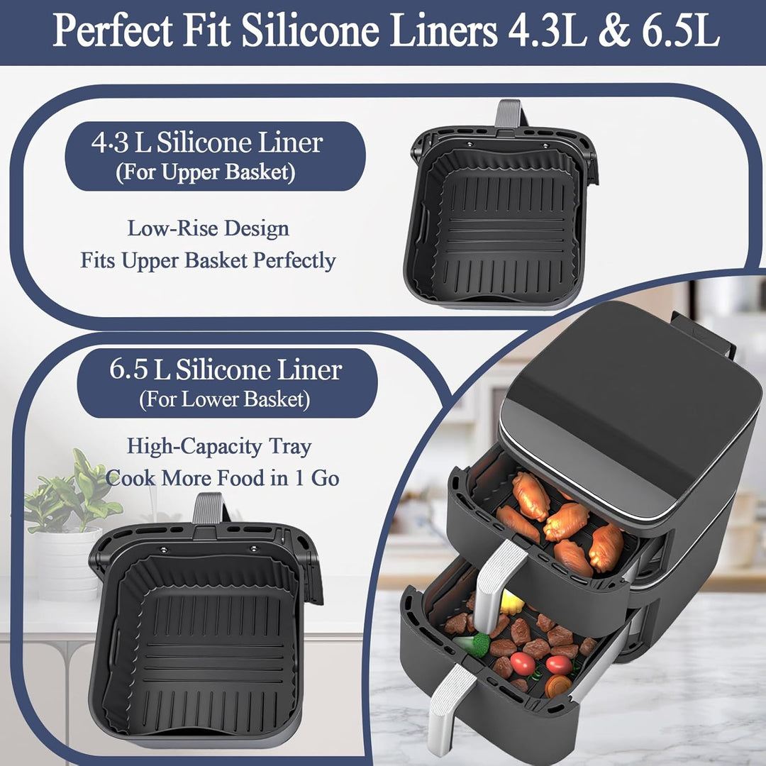 11 Stück Airfryer Zubehör Silikonform Heissluftfritteuse für Cosori Turbo Tower Pro Smart 10,8L Doub