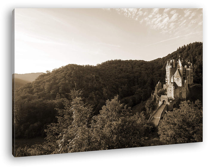 deyoli Burg Eltz in der Herbstzeit Format: 80x60 Effekt: Sepia als Leinwand, Motiv fertig gerahmt au