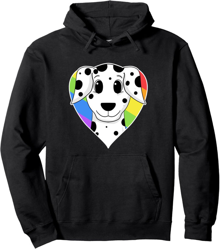 LGBT Herz Liebe Gay Pride Regenbogen Tier Dalmatiner Pullover Hoodie