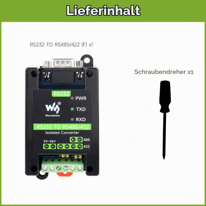 Waveshare RS232 To RS485/422 Active Digital Isolated Converter Onboard Original SP3232EEN&amp;SP485EEN C