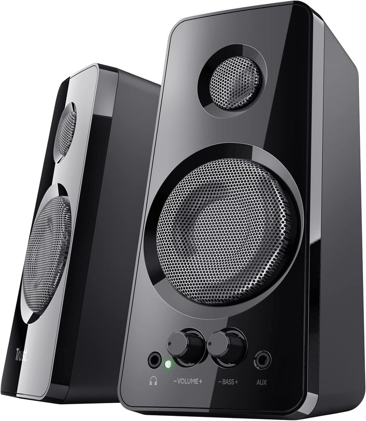 Trust Tytan 2.0 Lautsprecherset, 36 W (18 W RMS), Computer Boxen, Lautstärke- und Bassregler, Kopfhö