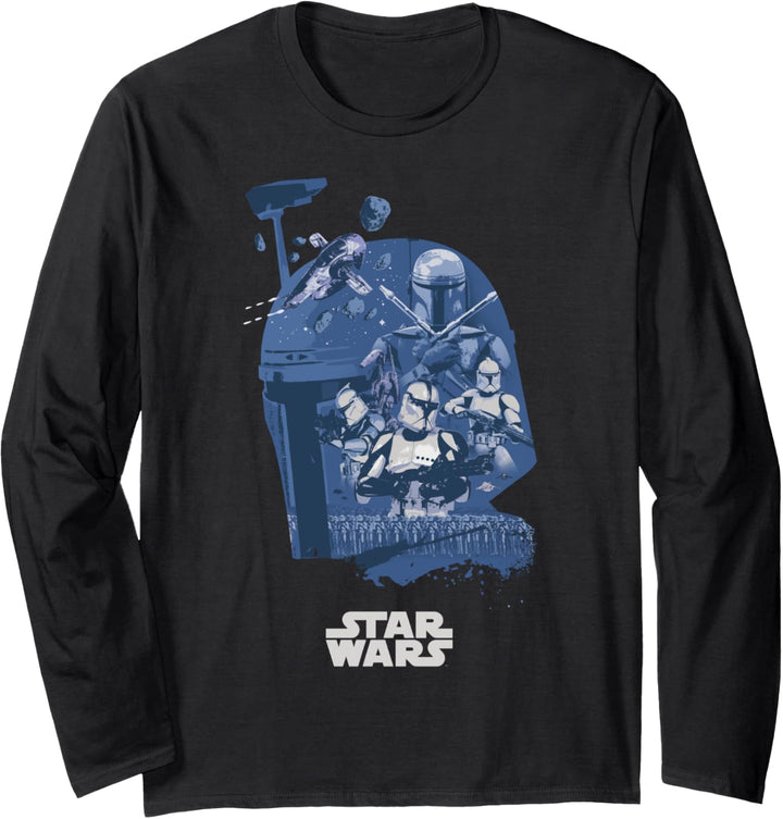 Star Wars Boba Fett Character Helmet Fill Langarmshirt