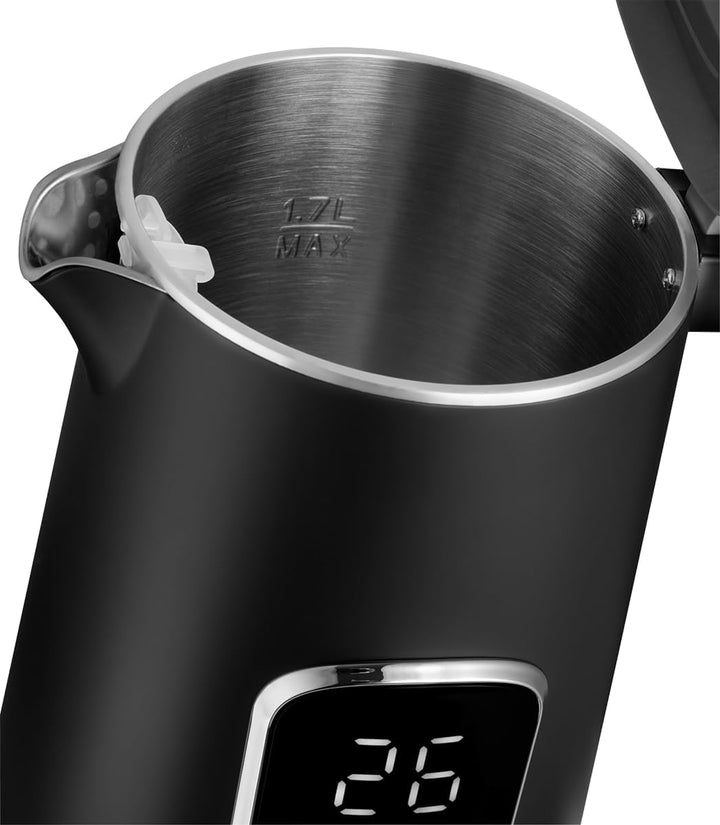 Concept RK3385 Edelstahl Wasserkocher doppelwandig 1,7 l, Schwarz