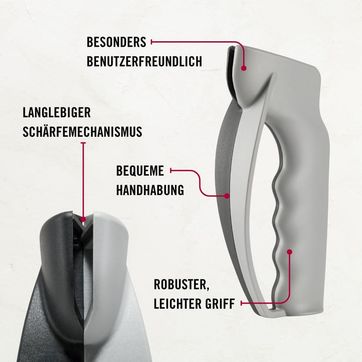 VICTORINOX Profi Messerschärfer, Messerschleifer, Knife Sharpener, Robuster Kunststoffgriff, Grau Si