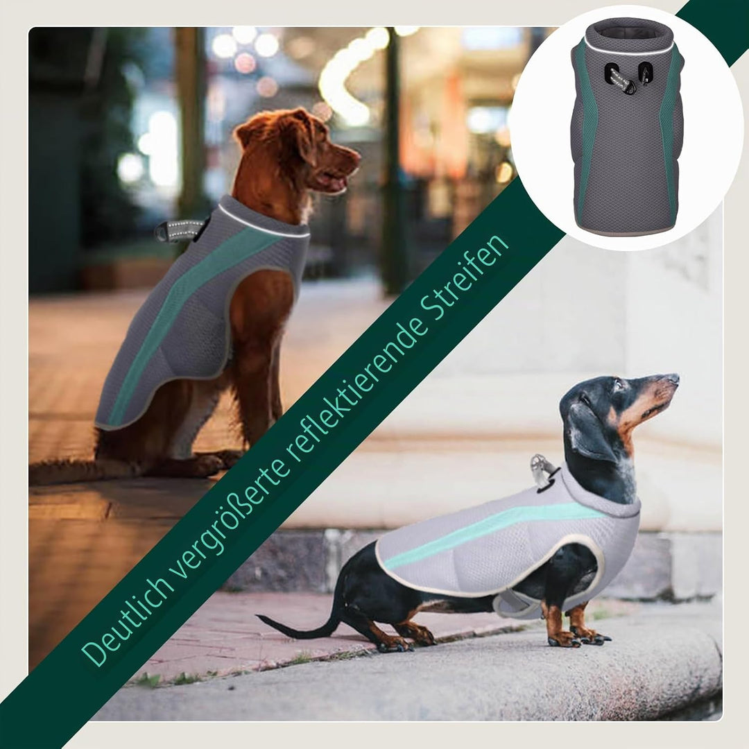 Kuoser Kühlweste für Hunde, Einstellbar &amp; Reflektierender Kühlweste Hund für Heissen Sommertag, Sonn