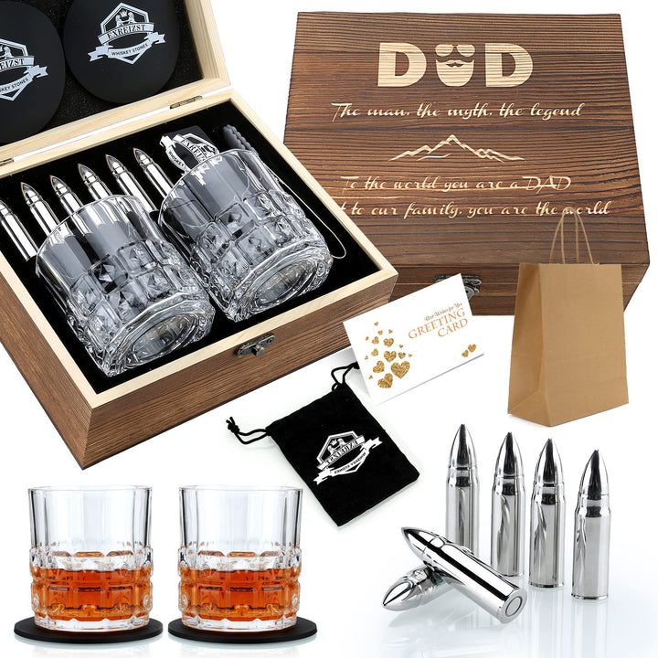 Whisky Gläser Set- Whiskey Gläser Papa -whiskey geschenke für männer- Vatertag Männertag Herrentag G