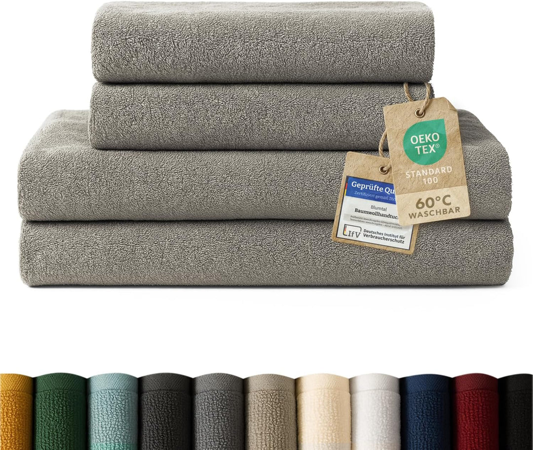Blumtal Premium Frottier Handtücher Set mit Aufhängschlaufen - Baumwolle Oeko-TEX Zertifiziert, weic