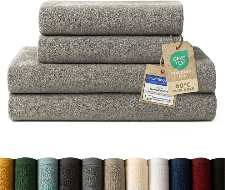 Blumtal Premium Frottier Handtücher Set mit Aufhängschlaufen - Baumwolle Oeko-TEX Zertifiziert, weic