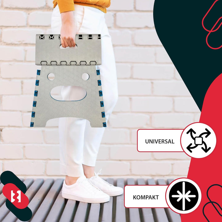 KOTARBAU® Tritthocker klappbar - 27 cm - Klappstuhl - Sitzhocker - Klapphocker - rutschfest & Stands