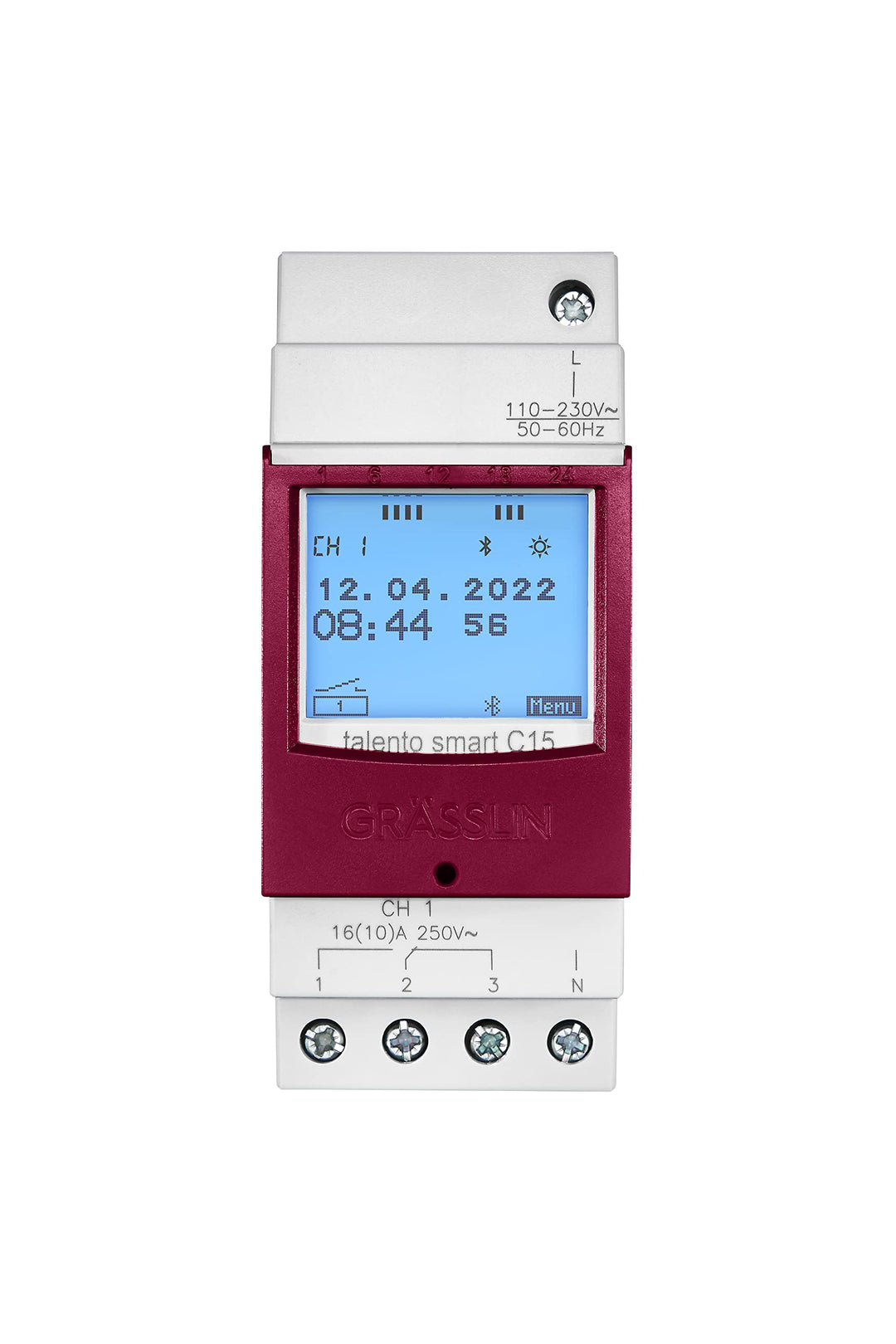 Grässlin 43.03.0001.1 talento smart C15 - Digitale Astro-Schaltuhr mit Bluetooth, App-Programmierung