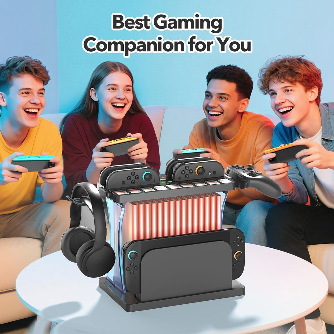 Spiel Organizer Station mit Controller Ladestation, Ladestation Kompatibel mit Nintendo Switch 2, Di