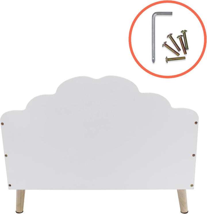 Spetebo Kinder Aufbewahrungstruhe Wolke 58 x 45 cm - weiss - Holz Ordnungskiste im kindgerechten Des