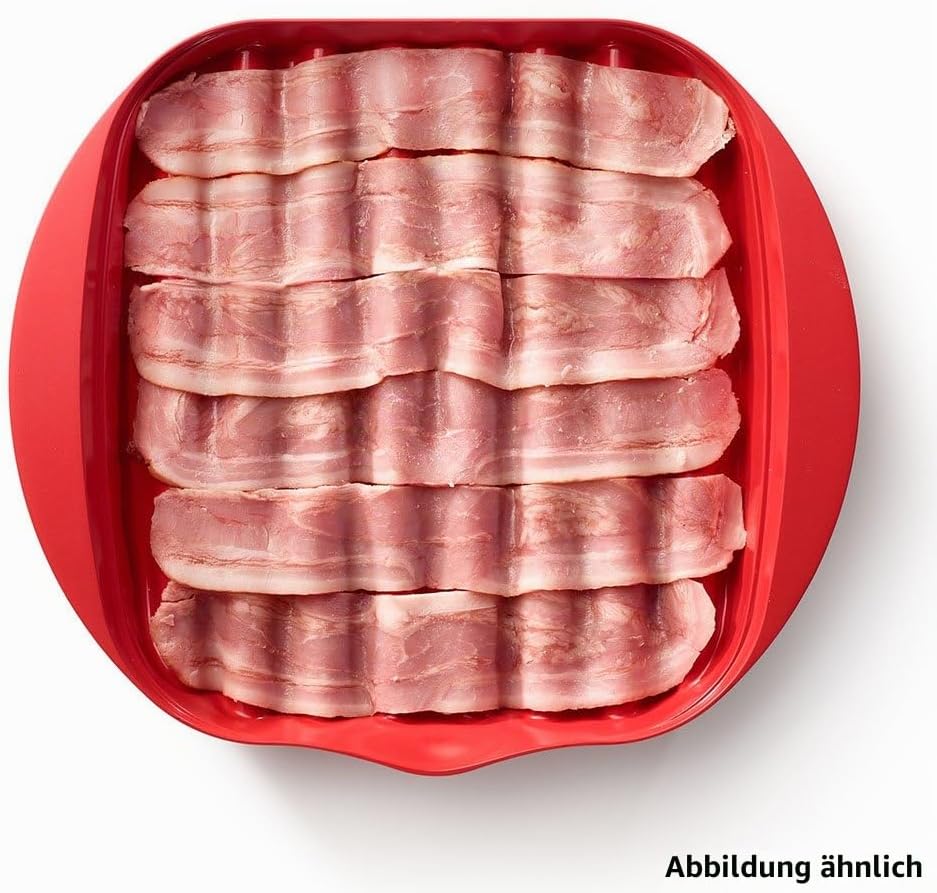 Lékué Microwave Bacon Cooker, rot, 28,2 x 6 x 24,9 cm
