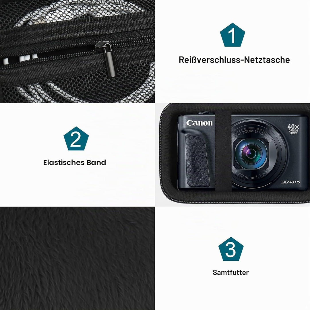 Canboc Tragetasche für Canon PowerShot SX740 SX730 SX720 SX620 V1 G7X Digitalkamera, Point and Shoot