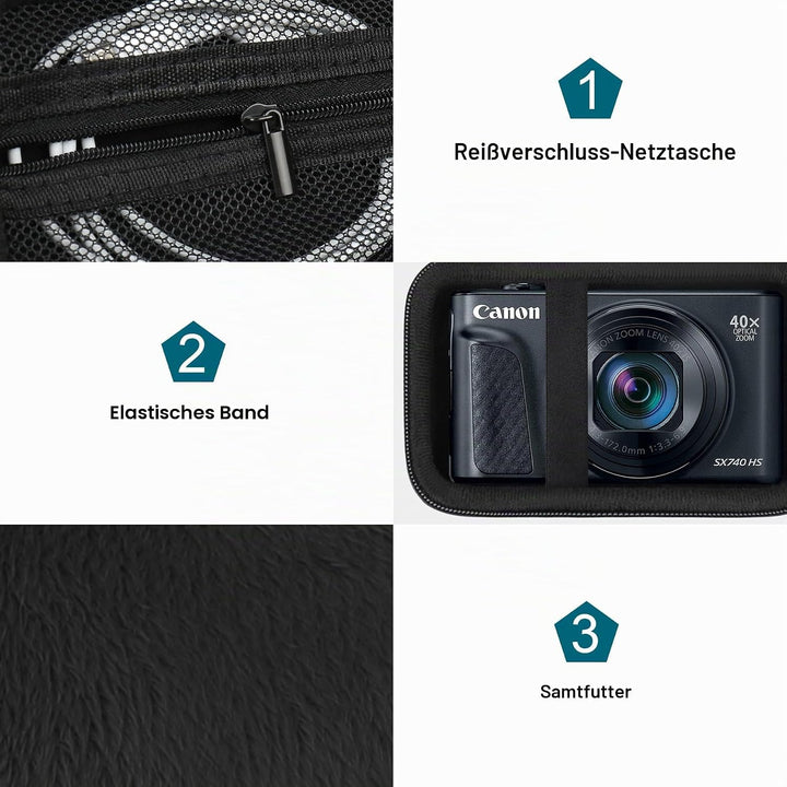 Canboc Tragetasche für Canon PowerShot SX740 SX730 SX720 SX620 V1 G7X Digitalkamera, Point and Shoot