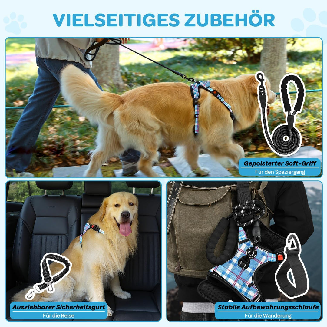 FURRYFECTION Hundegeschirr, Hunde Anti Zug Geschirr, Brustgeschirr, Antizuggeschirr für Grosse Hunde