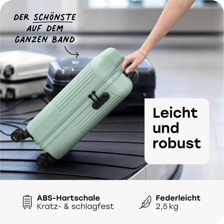 travelite 4-Rad Handgepäck Koffer klein 37 Liter, Gepäck Serie BALI: ABS Hartschalen Trolley erfüllt