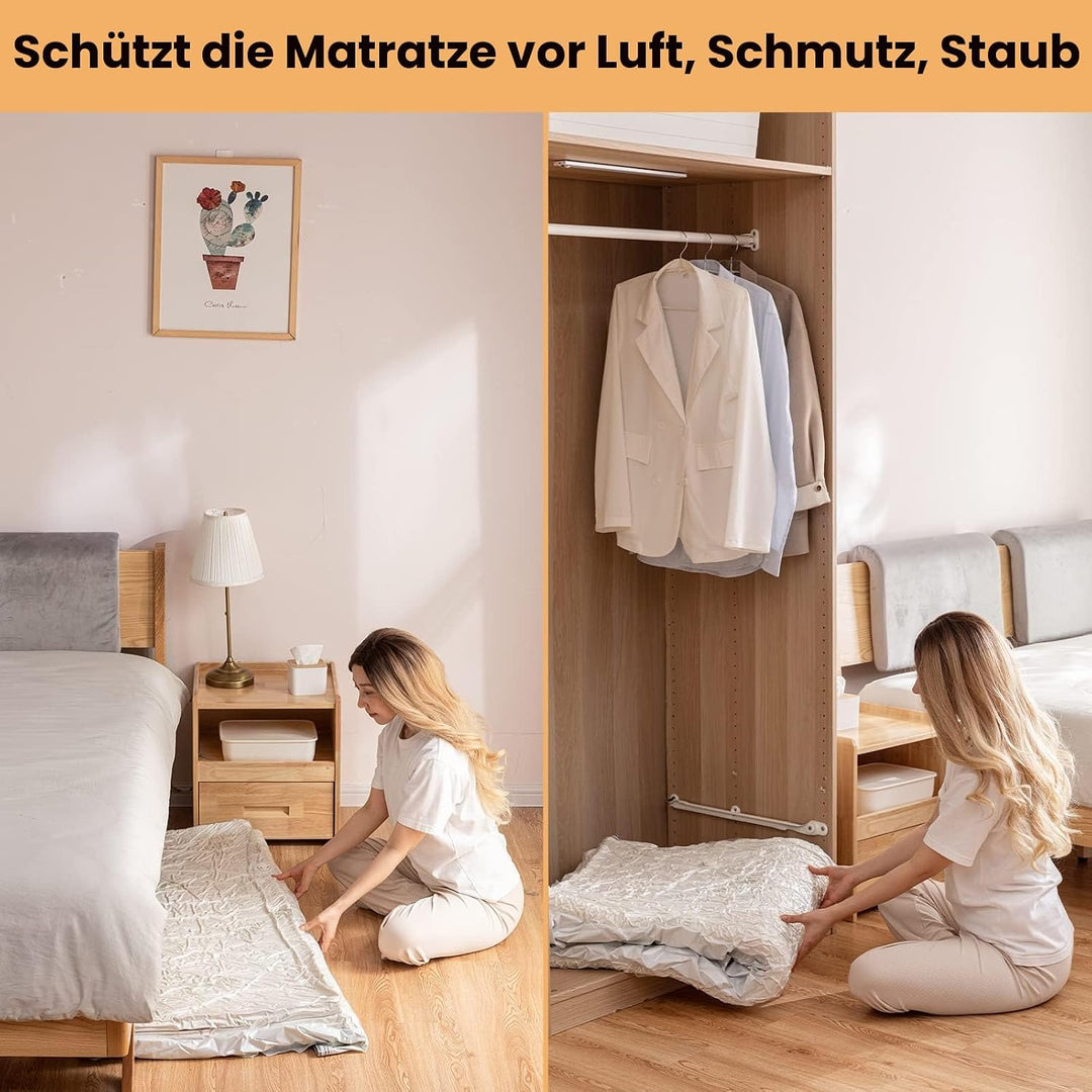 Grosse Vakuum-Aufbewahrungsbeutel für Matratzen, Kleidung, wasserdicht, verschliessbar, wiederverwen
