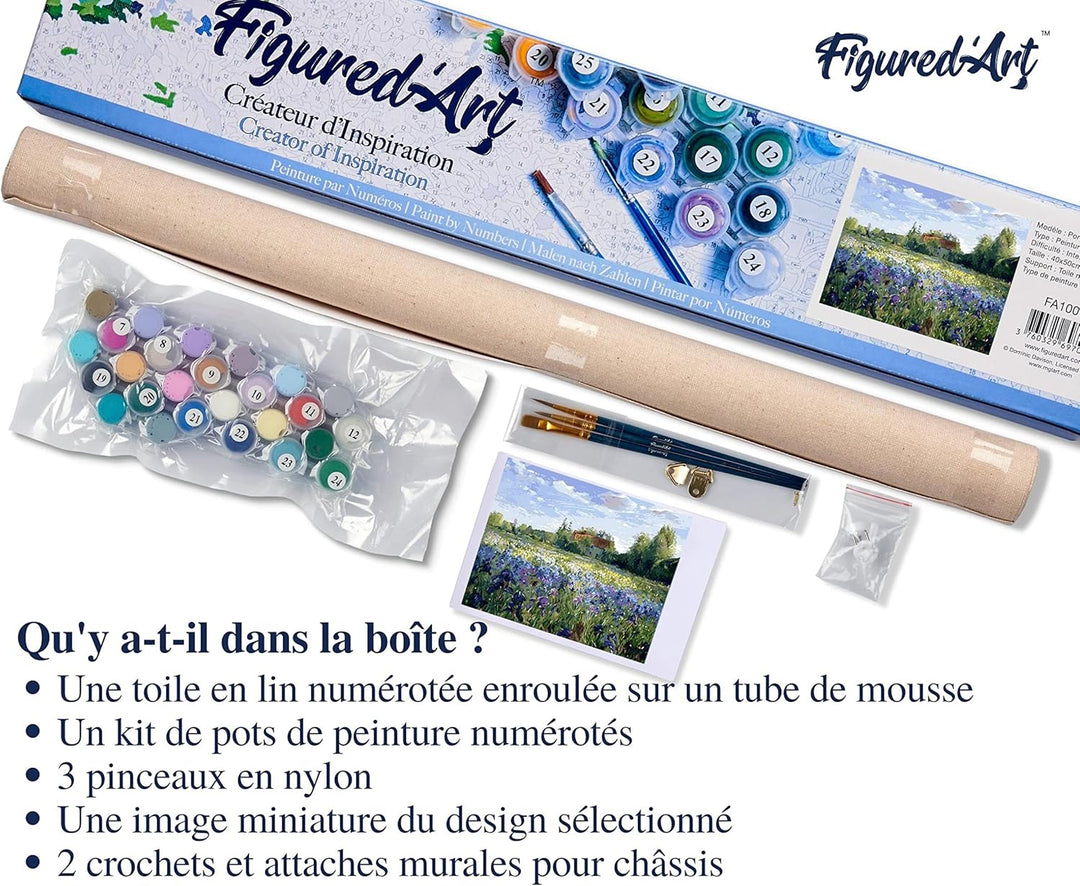 Figured'Art Malen Nach Zahlen Erwachsene Auf dem Land - Paint by Numbers Basteln DIY Bastelset 40x50