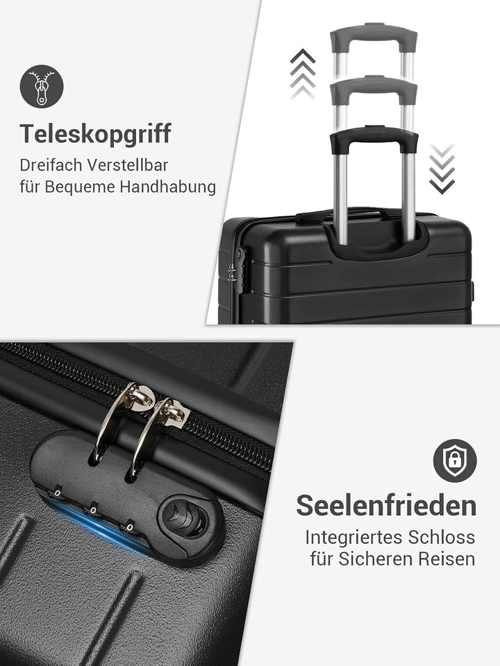 Shavont Mittelgrosser Koffer L, Hartschalenkoffer aus ABS, Leichter Trolley mit 4 Leisen 360° Doppel