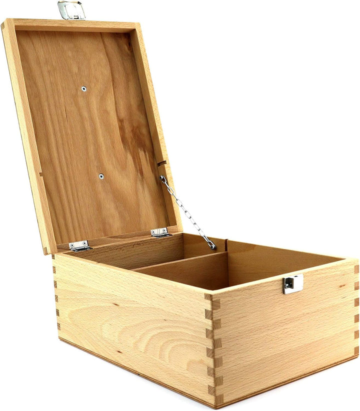 TelMo Schuhputzkasten aus Buchenholz 34cm x 23cm x 20cm