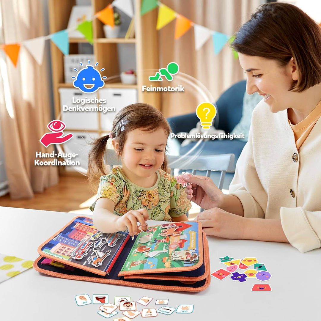 ZOOI Busy Board Montessori Spielzeug ab 1 Jahr, Busy Book Quiet Book Kinderspielzeug ab 1 2 3 4 Jahr
