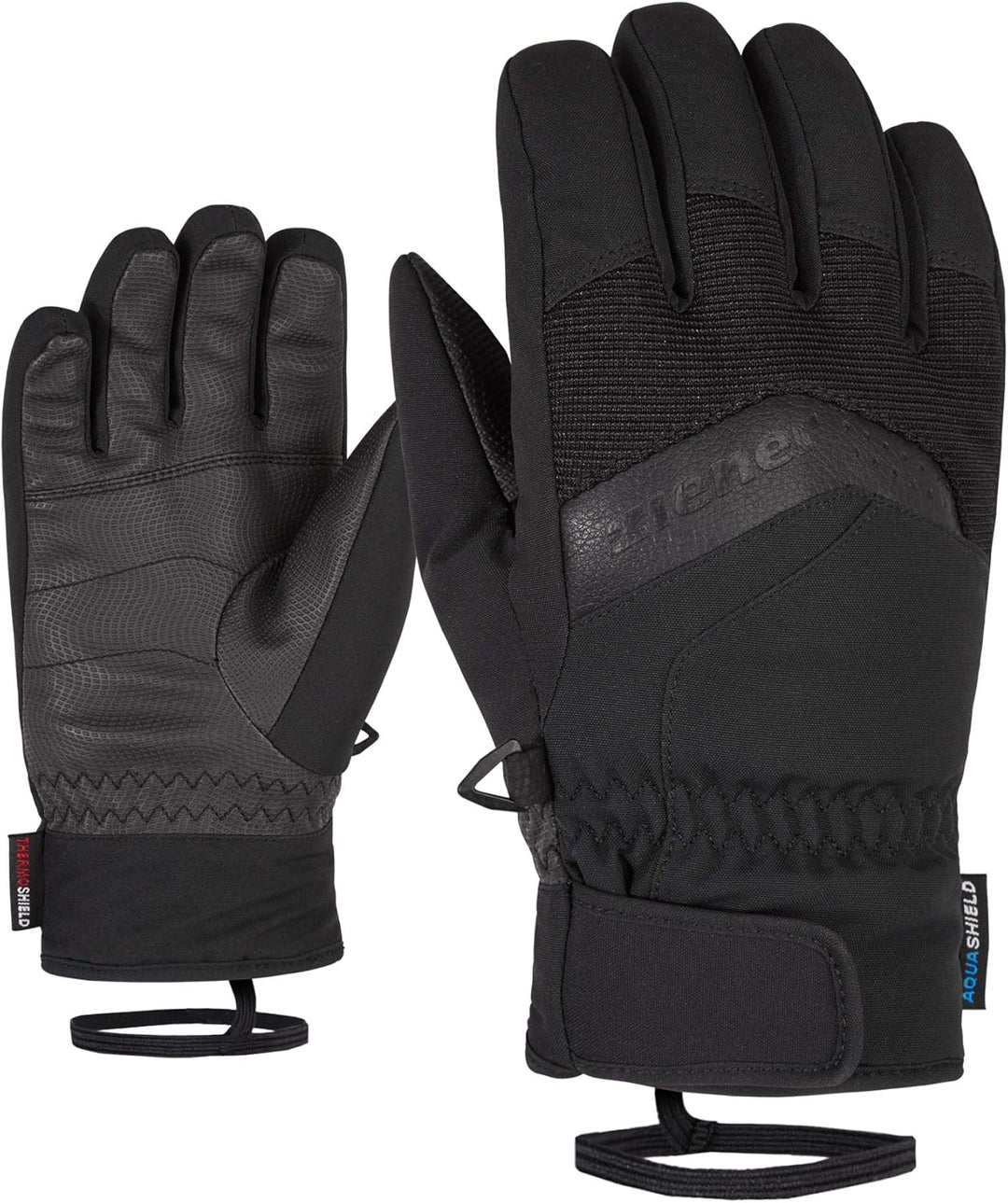 Ziener Unisex Kinder Labino Skihandschuhe 7 Schwarz, 7 Schwarz