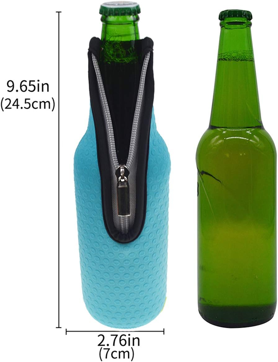 Orchidtent Bier Flaschenkühler, 4 Stück 17,6 Oz (500ml) Neopren Isoliert Reissverschluss Faltbar Bie