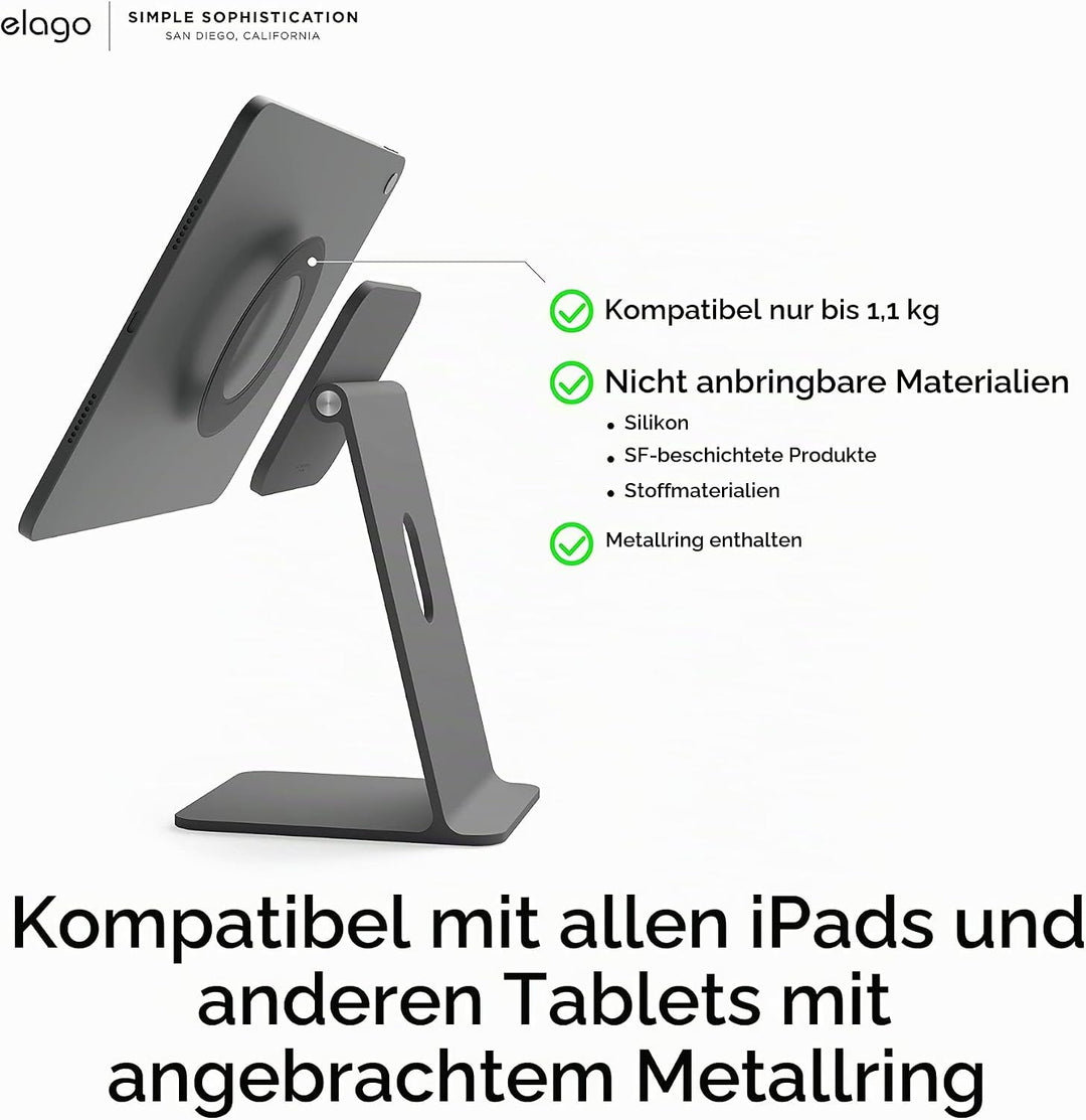 elago Premium Magnetischer Ständer Kompatibel mit iPad Pro 12.9 Zoll [5., 4. Gen], iPad Pro 11 Zoll
