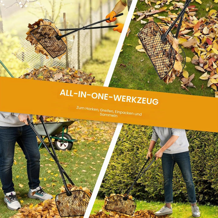 Laubgreifer mit langem Griff, kein Biegen, rücksparender Laubsammler, Graspflücker, Oberhofrechen mi