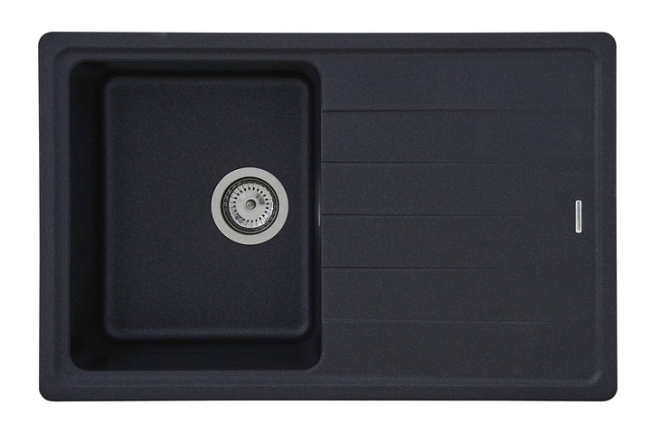 respekta Columbia Granitspüle in Schwarz / 1 Becken Einbauspüle in 78 x 50 cm/Spülbecken geeignet fü