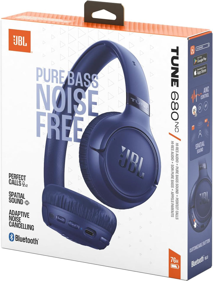 JBL Tune 680 NC Kabellose On-Ear-Kopfhörer mit adaptivem Noise-Cancelling, Smart Ambient, Bis zu 76