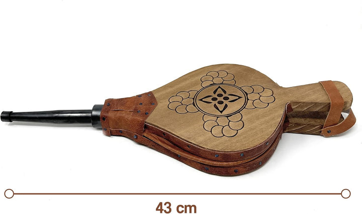 MGE - Blasebalg für Kamin und Grill - Grillgebläse - Naturholz - 43 cm - Hergestellt in, 43 cm