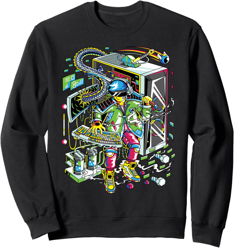 Vaporwave Stil Geschenk Computer Künstler Retro 80er 90er Sweatshirt