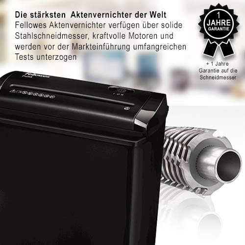 Fellowes Aktenvernichter 5 Blatt Streifenschnitt 7mm, Papierschredder für Zuhause, Powershred P-25S,