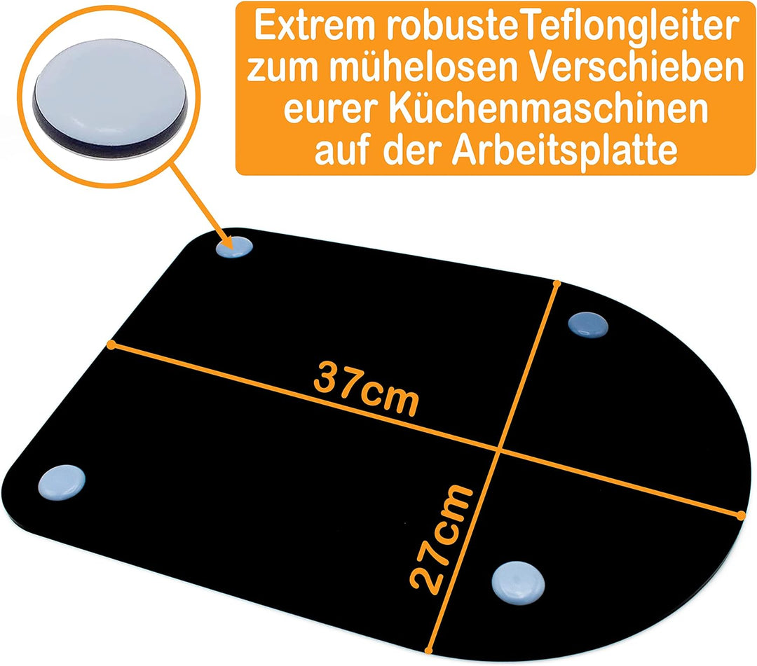 Gleitbrett aus Acryl | schwarz glänzend | 37x27cm für Monsieur Cuisine Smart | Connect und weitere K